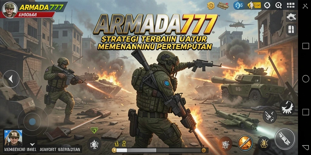 Tampilan gameplay ARMADA777 dengan pertarungan strategis yang mendebarkan.