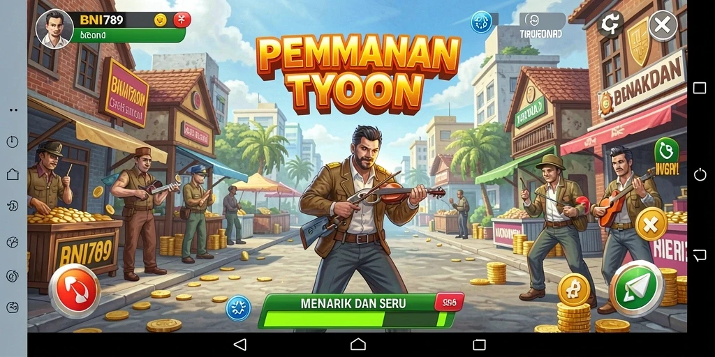 Screenshot gameplay <strong>BNI789</strong> yang menarik dengan tampilan bisnis yang berkembang.
