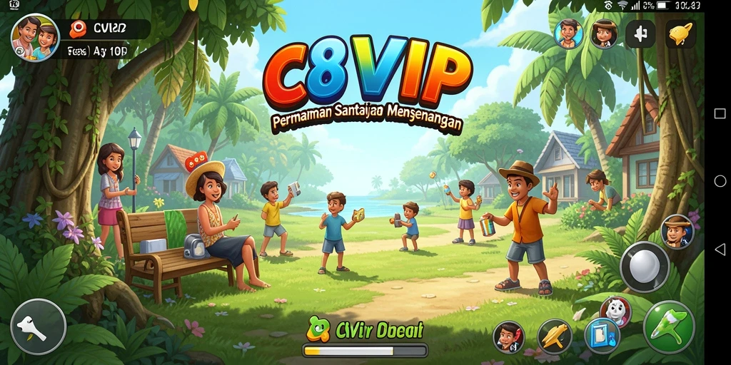 Tangkapan layar gameplay C8VIP yang penuh warna dan menghibur.
