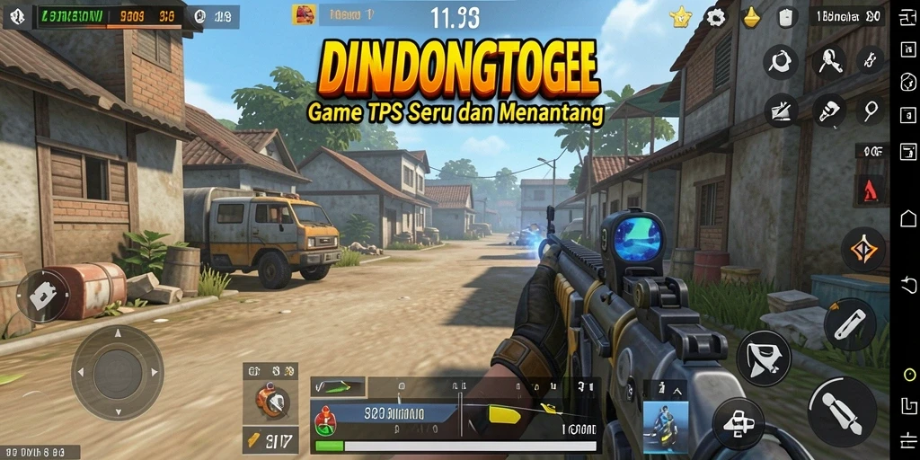 Screenshot DINGDONGTOGEL menunjukkan aksi seru dalam gameplay TPS.