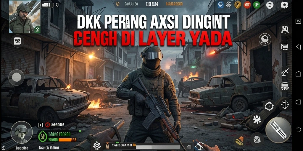 Tangkapan layar DKK menunjukkan aksi menegangkan dalam pertempuran FPS.