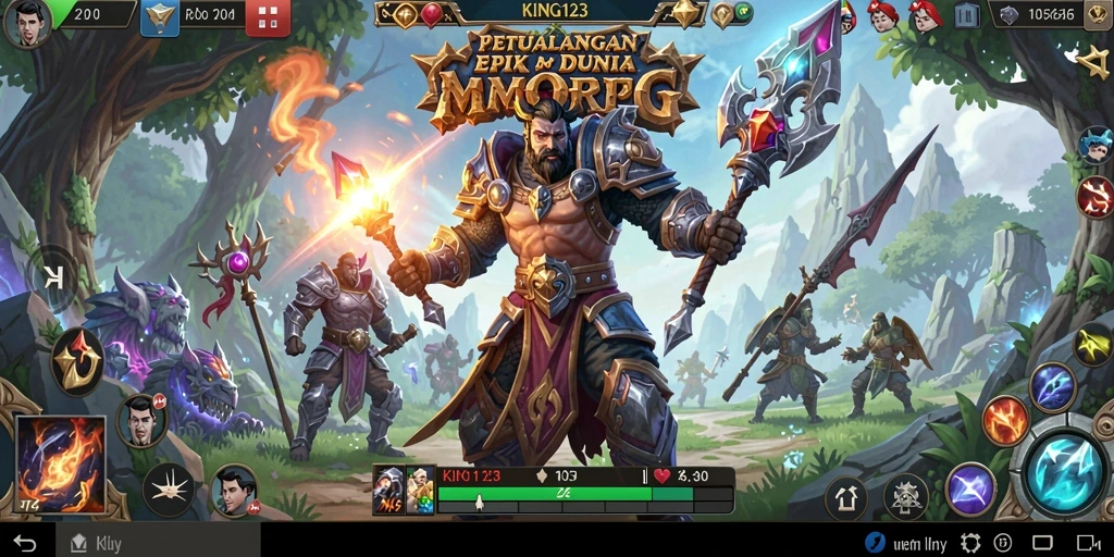 Screenshot gameplay KING123 menampilkan petualangan menakjubkan di dunia fantasi.
