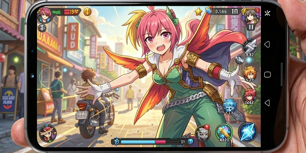 Screenshot gameplay MDG188 menampilkan karakter Anime yang beraksi.