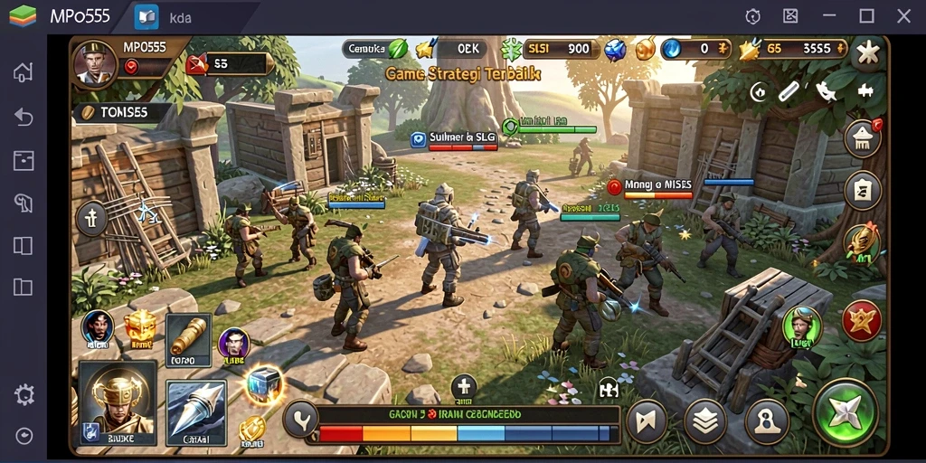Tangkapan layar menunjukkan gameplay mendalam MPO555 dalam membangun dan mengelola kerajaan.