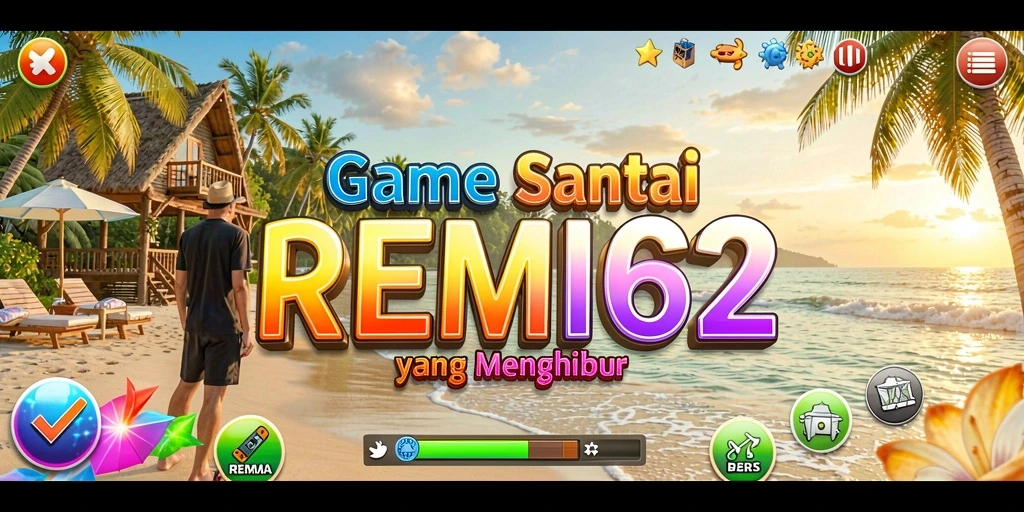 Tampilan gameplay REMI62 yang cerah dan penuh warna.