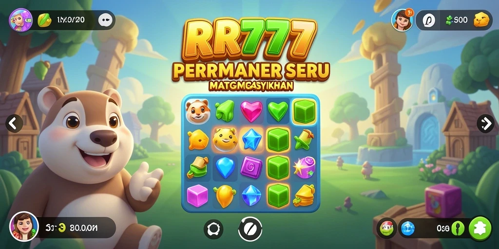 Tangkapan layar utama dari gameplay Match-3 yang seru.